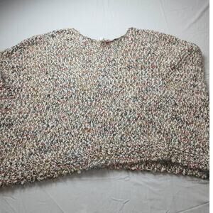 World Market Woman's Sweater Top Marbled Knit Earthtone Boxy Stretch, ONE SIZE